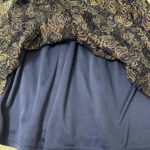- Lulus Blue with Gold metallic lace size S - Picture 9 of 9